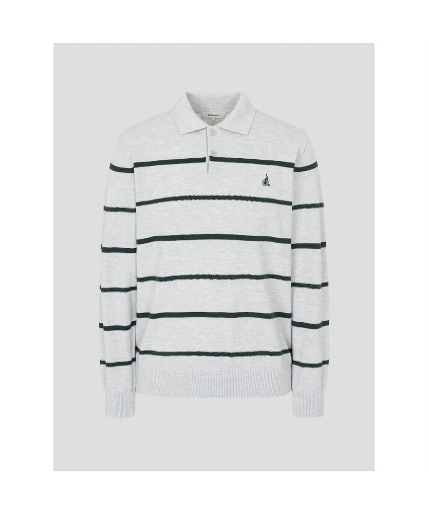 Binpolmen Striped Collared Knit Gray