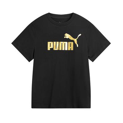 Temel Hayır. 1 Logo Spor Günlük Amerikan Harfli Kısa Kollu Tişört Unisex Üst Siyah 689312-56