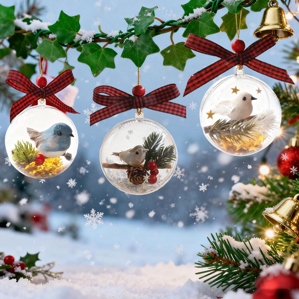 3d Red Crystal Ornament Set Ideal For Christmas Trees, Commemorative Gifts, Room Decor, And Plastic Christmas Baubles