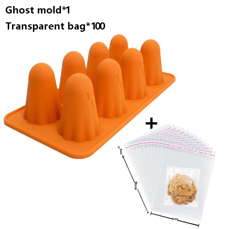 

Многоразовая форма привидения Силиконовая форма для шоколада Форма для выпечки привидения на Хэллоуин для мармелада Желе Легко моется