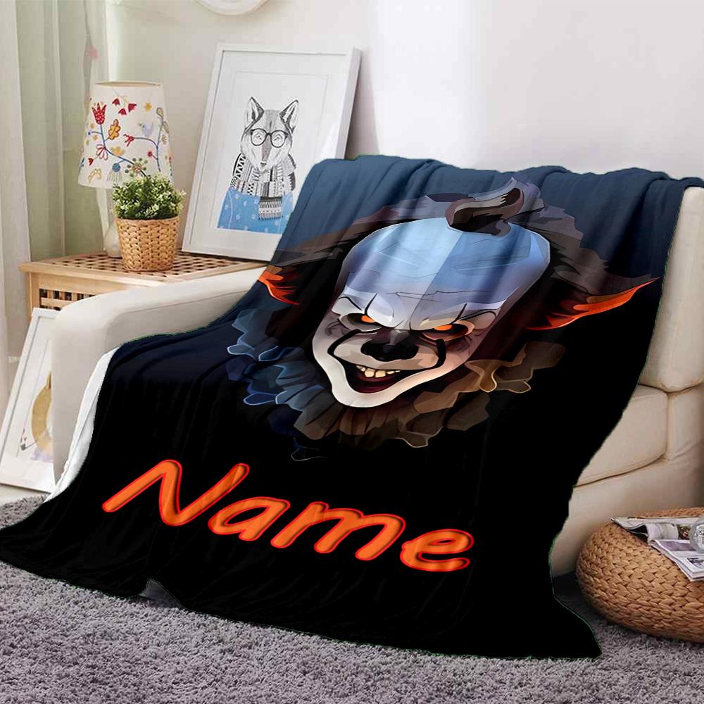 Customiz Name Personality Pennywise the Dancing Clown Blanket Soft &Warm Sofa Office Bed Travel Lunch Break Blanket, Gift Suitable All Seasons
