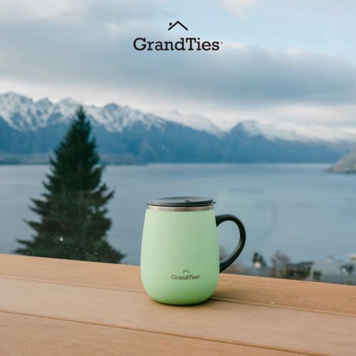 GRANDTIES Premium Vacuum Insulated Mug, 460ml, Available In 19 Colors, with Easy-Open Sliding Lid, Stainless Steel Double-Wall Vacuum Insulation, Keep