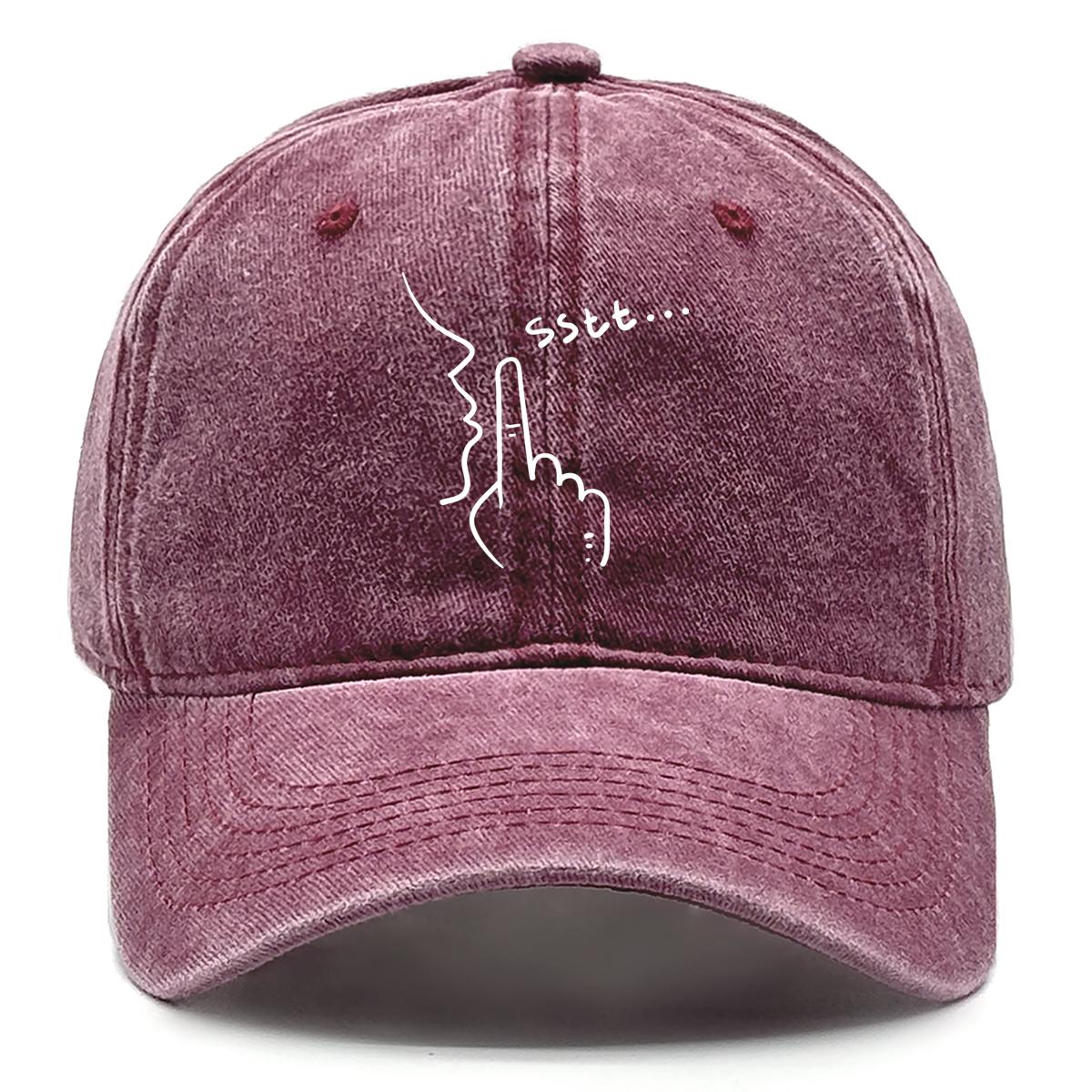 

Do Not Speak Gesture Print Adjustable Baseball Cap Gorra Hombre Washed Cotton Trendy Snapback Baseball Caps Outdoor Hats вино красного