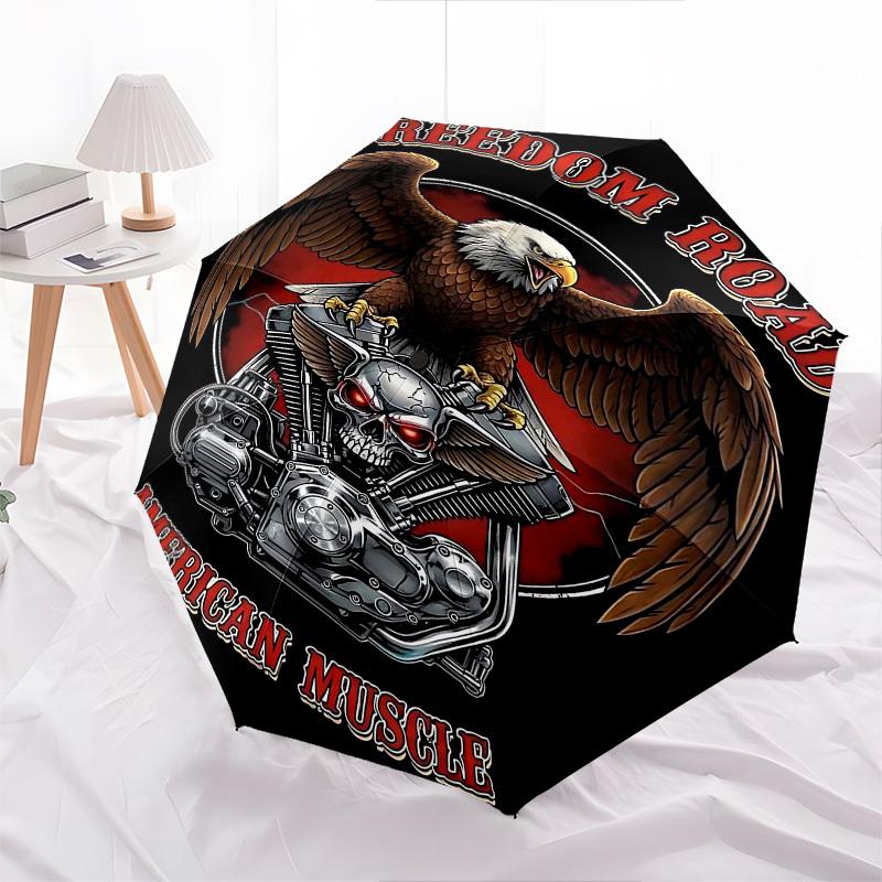 1 szt. parasol Freedom Road American Muscle z automatycznym otwieraniem i zamykaniem, wiatroodporny, z automatycznym przyciskiem otwierania i zamykania 10140