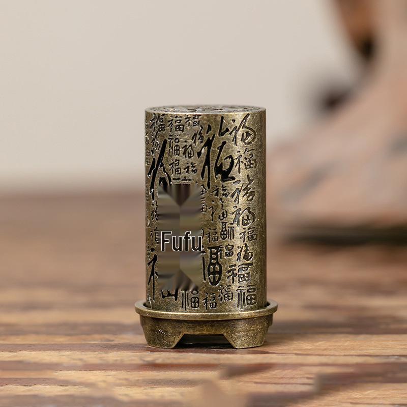 Chinese Ethnic Alloy Incense Burner - Hollow Hundred Blessings Ornament
