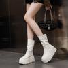 Fashion High Quality Women's Boots Round Toe Simple Ankle Boots for Women Solid Color Plus Wedge Shoes Fashion Luxury Women Boots