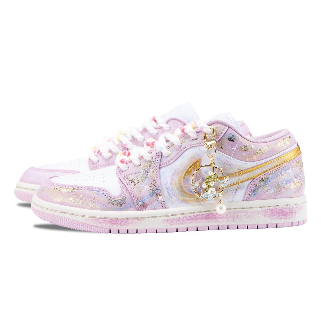 Jordan Air Jordan 1 Starry Pink Support Low-Top Vintage Basketballschuhe Damen Pink Gold DC0774-606(Team836-)