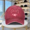 Cute Pig Face Baseball Cap Distressed Denim Snapback Hat Adjustable Casual Sun Hat for Unisex