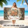 Floral Garden Theme Soft Beach Towel Personalized Custom Name Text Towel Portable for Beach Pool Travel