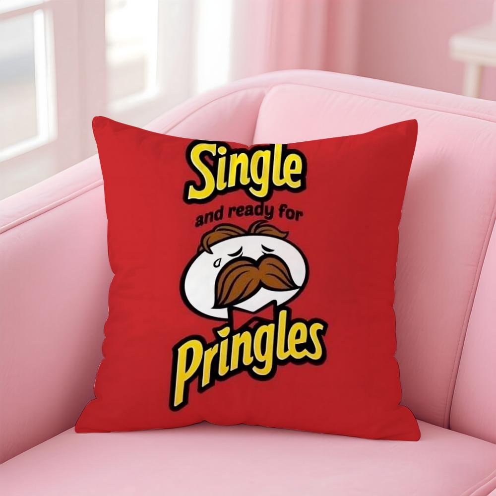Classic P-Pringles Cushion Cover Comfortable Reversible Pillow Cover Ideal for Car Sofa Bedroom & Beyond