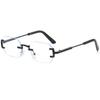 New fashionable retro square frameless trimmed sunglasses ins personalized versatile travel driving sunscreen sunglasses tide