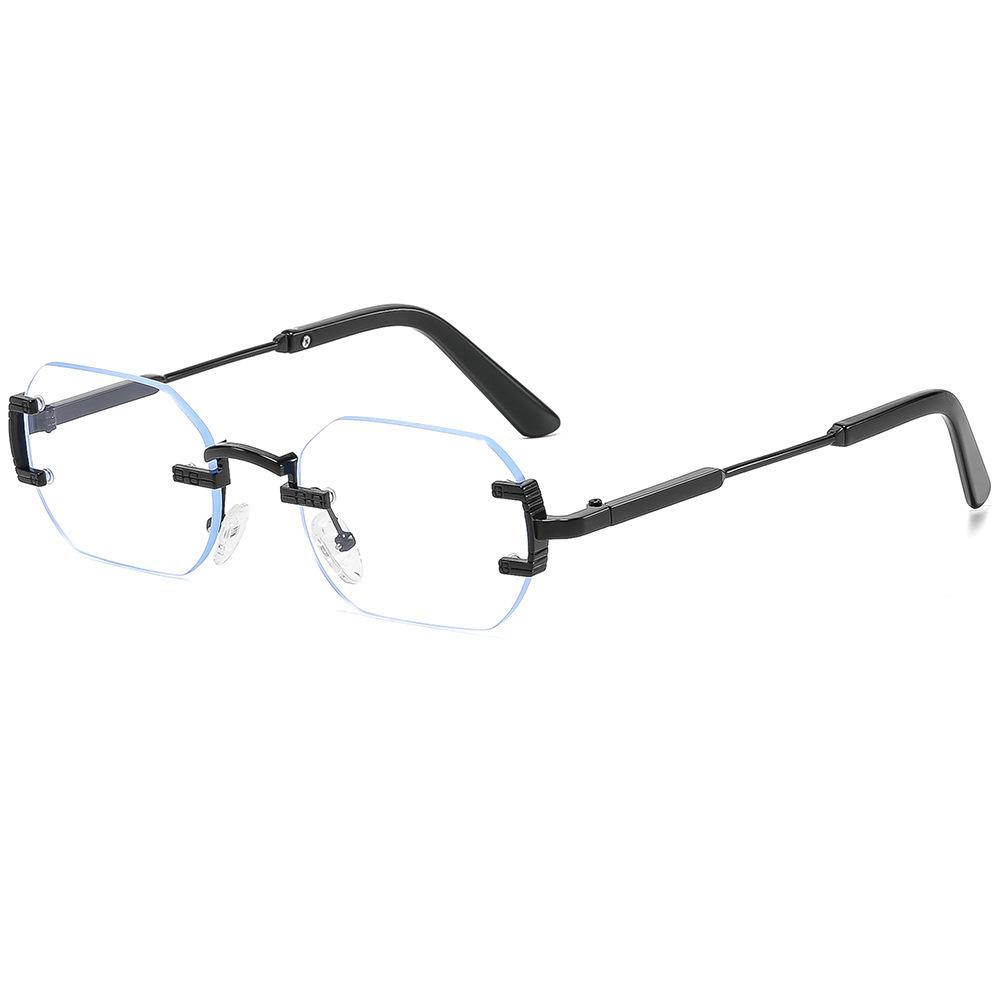 New fashionable retro square frameless trimmed sunglasses ins personalized versatile travel driving sunscreen sunglasses tide