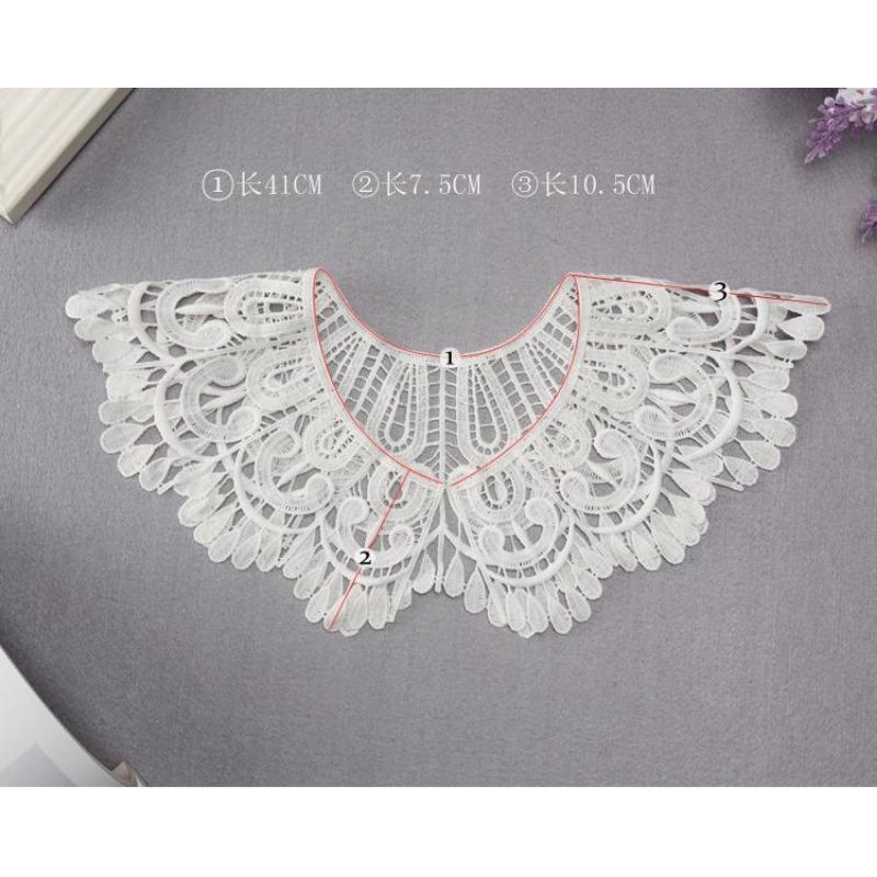 New Hand Crochet Product Fake Neckline Collar Hollow Tulle Lace Fabric Shawl Vest Shoulder Female Decorative Lace Fabric