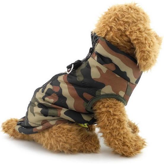 SMALLLEE_LUCKY_STORE New Various Pet Cat Dog Soft Padded Vest Harness Small Dog Clothes Green Camouflage M, Model:BFL049-Green-M