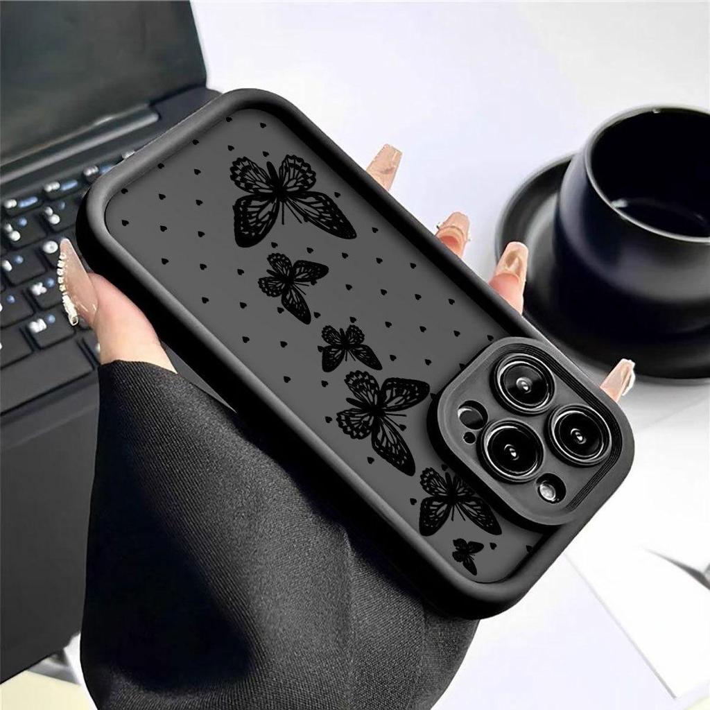 Butterfly Flutter Black Groove Phone Case for iPhone 14/15/16/17 Pro Max