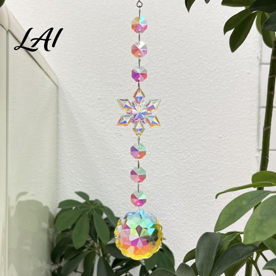 Faux Crystal Sun Catcher for Windows Catcher Hanging Prism Suncatcher Snowflake Rainbow Maker Pendant Artistic Home Decor Gifts Window Christmas