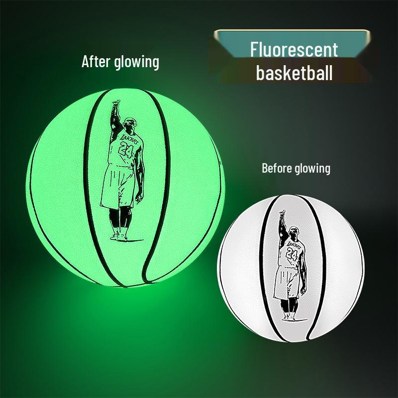 Luminous No. 7 Autograph PU Basketball - Soft Leather, Night Glow, Perfect Birthday Gift. No. 7 Basketball (Standard)