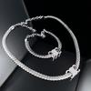 Saijia Zweiseitige Gewebte Schlangenknochen-Halskette mit Perlenarmband und Diamant-Logo - Europäischer und Amerikanischer Luxusstil.