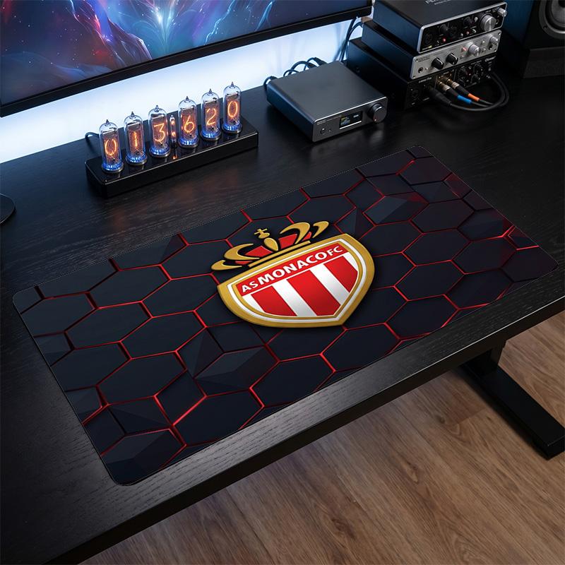 Tappetino Mouse Tema Monaco FC, Design Logo Calcio Tappetino Scrivania Gaming XXL Antiscivolo per Mouse del Computer