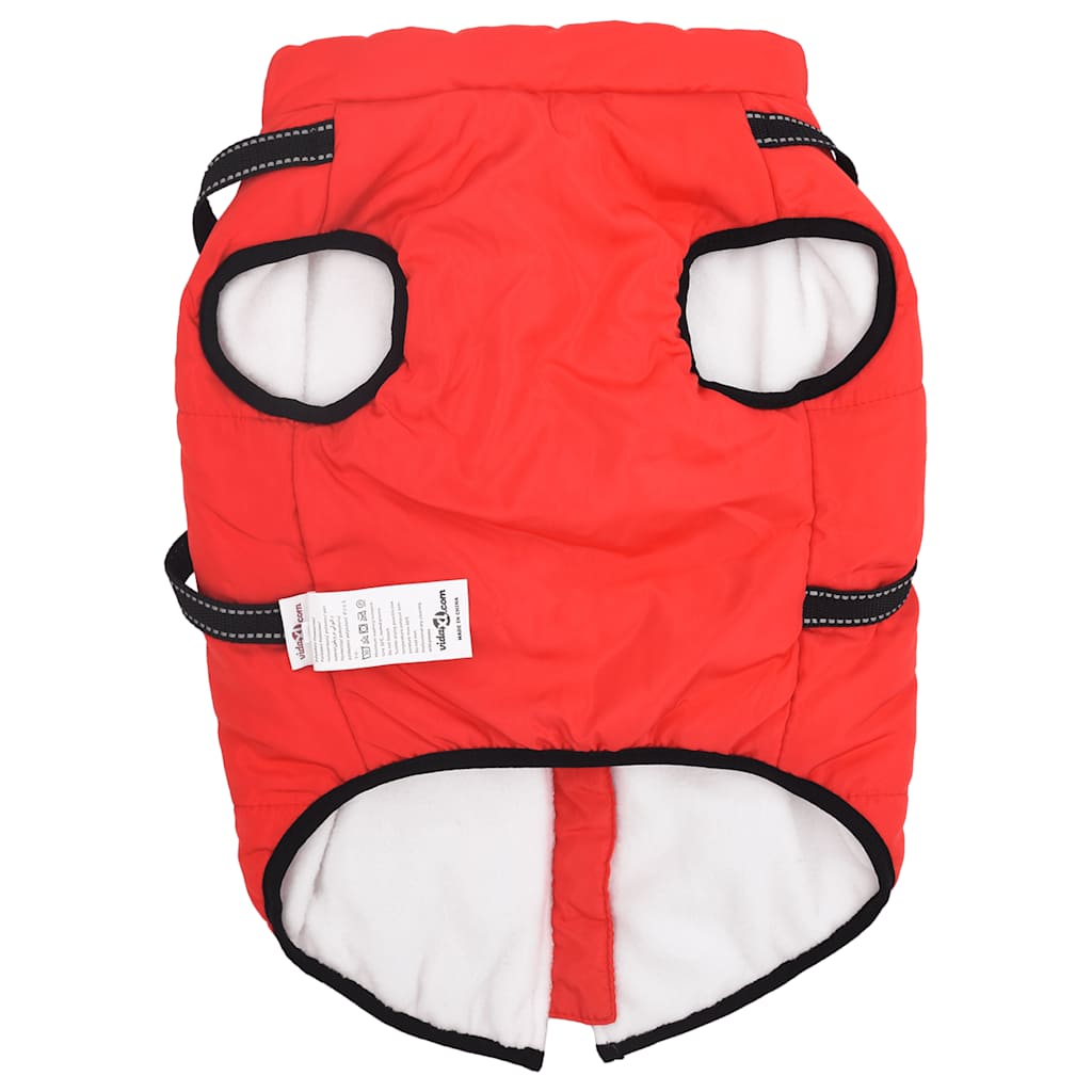 Waterproof Reflective Dog Coat with Integrated Harness Red Size L44