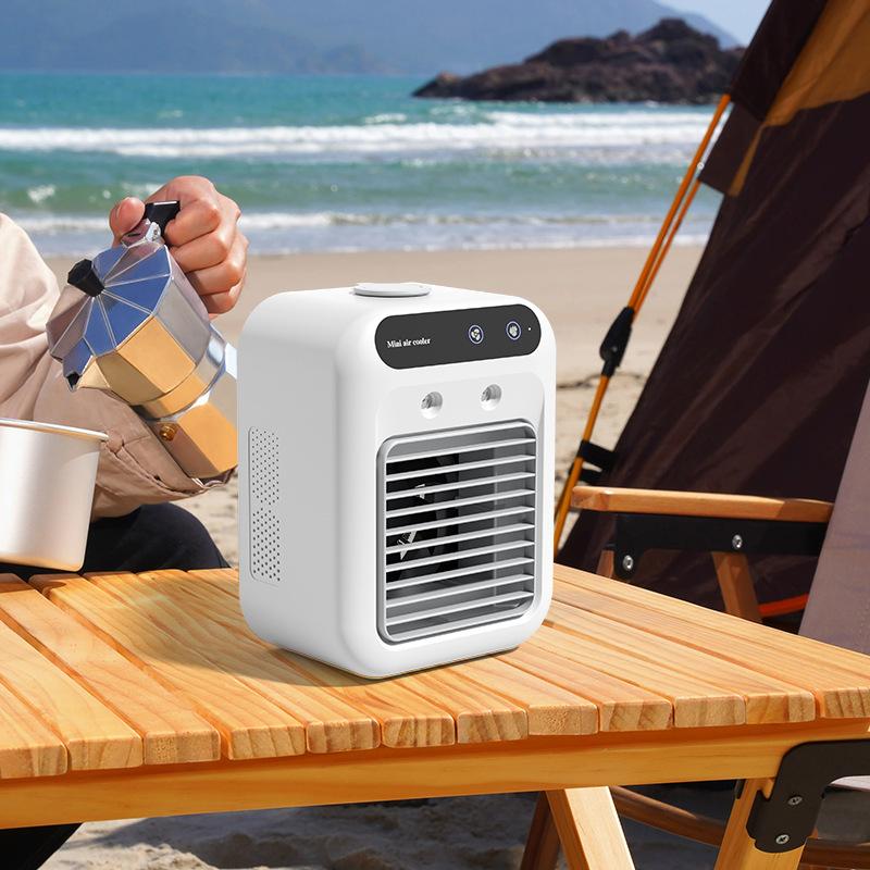 Ventilador Resfriador de Ar Portátil Pequeno com Umidificador de Névoa Refrigerante Ventilador de Ar Condicionado de Mesa para Casa