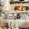 Watercolor Christmas Decor Pillowcase Printed Polyester 45x45cm Throw Pillowcover Decorative Sofa Cushion Pillowslip Home Decor
