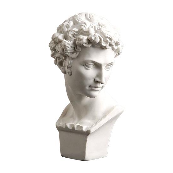David Statue Nachbildung Griechische Büste Ornamente, Harz Skulptur für Kunststudio Dekor Und Übungswerkzeug Zeichenübung, Klassische Apollo Klavier Mädchen