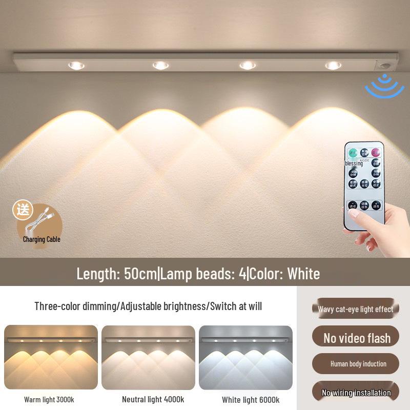 Rechargeable Smart Motion Sensor Light Strip for Cabinets and Hallways