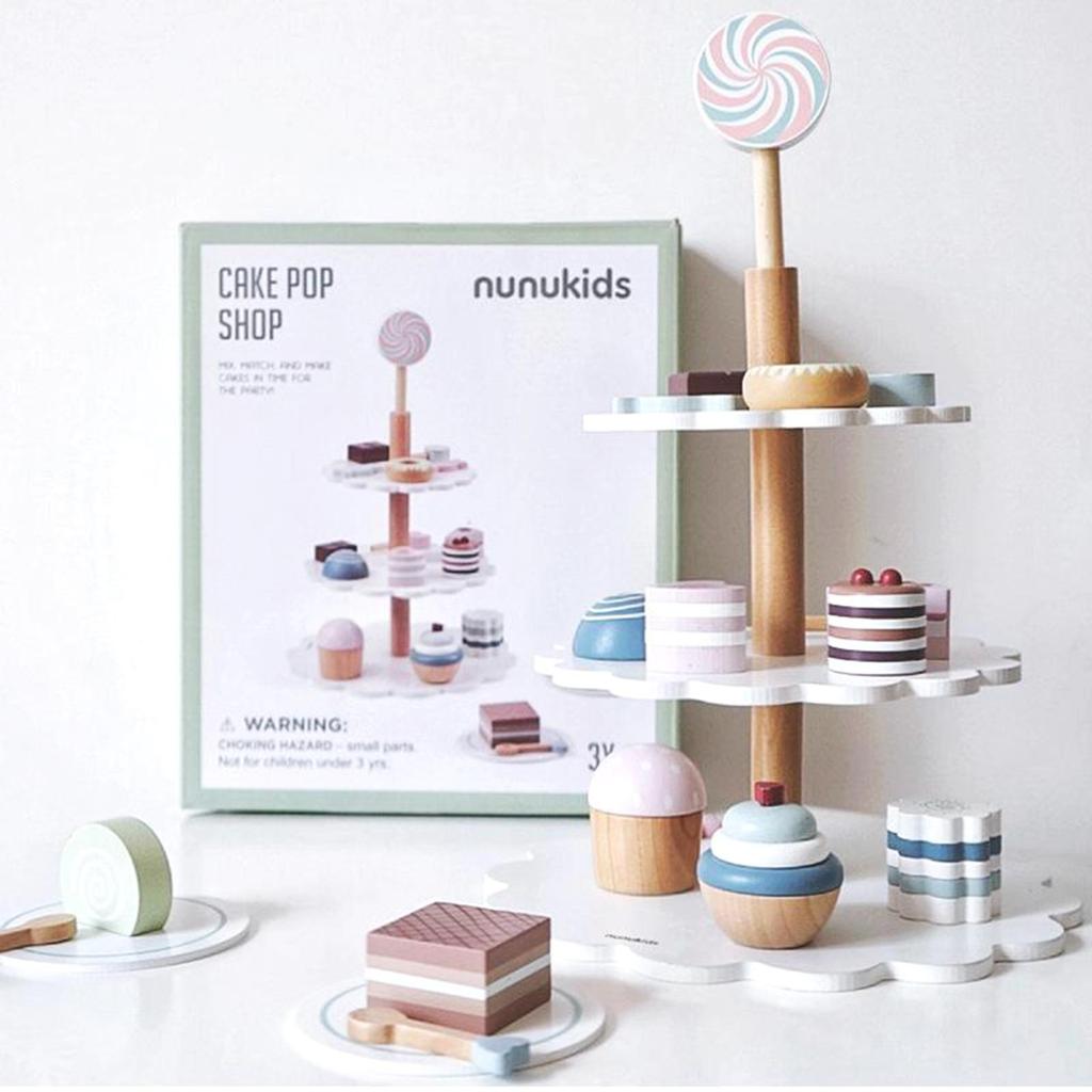 2 Pretend Food Set Play Desserts Cake and Donuts - Birthday Gifts Toy for Boys, Girls,