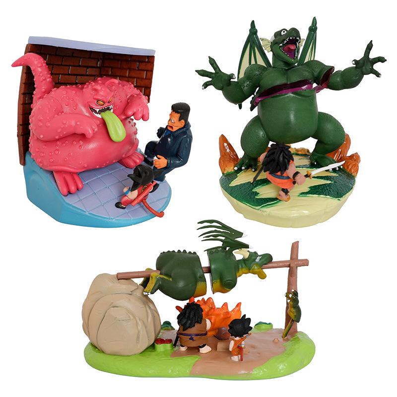 Anime Dragon Ball Son Goku Yajirobe VS Cymbal Battle Ver. GK PVC Action Figure Statue Collection Model Kids Toys Doll Gifts 8CM