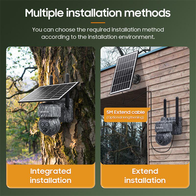 4G Solar-Powered HD 6MP Outdoor Camouflage Camera with 12x Zoom, Night Vision, Waterproof, Off-Grid Monitoring