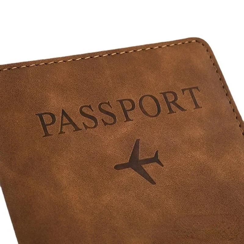 Elastic Band Leather Passport Cover for Cards Travel Passport Holder Wallet Document Organizer Case Men Women