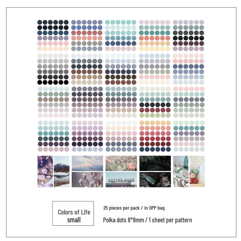 Colorful Polka Dot Hand Account Stickers - Small Round Labels for Sealing and Decoration