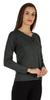 Inkmeso Solid Button Henley T-shirt For Women  S Casual Basic  Long Sleeve  Tee