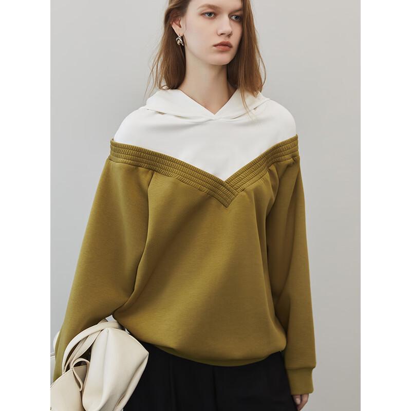 

ELLE Women s Color Block Hooded Sweatshirt S