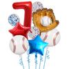 9pcs Baseball Themed Aluminum Foil Balloon Set 32inch Digital Pentagram Glitter Ball Children's Birthday Party Decoration