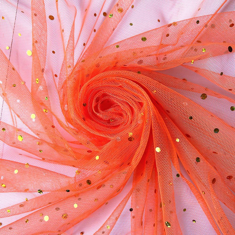 145x100cm Glitter Tulle Fabric Gold Sequin Mesh Sparkly Net for DIY Sewing Women Wedding Dress Christmas Decor Costume Materials