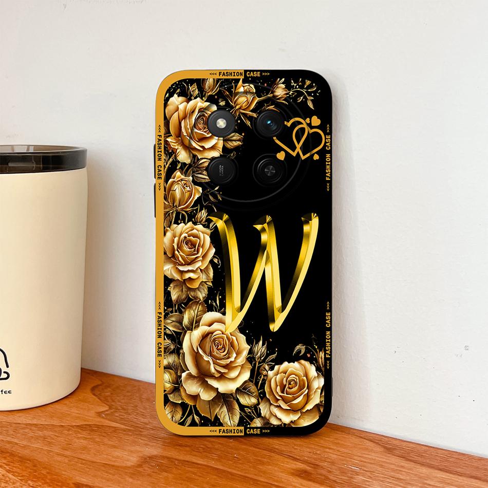 For Honor Magic 7 Lite Case For Magic 8 Lite Rose Letters Soft Phone Back Cover For Magic7 Magic8 Lite Liquid Silicone Fundas