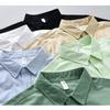 Summer Fashion Short Sleeve Shirt Men Japanese Style Workwear Double Pockets Shirt Pure Cotton Lapel Collar Casual Men Tops