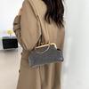 Fashionable Chain Handbag 2023 Winter New Trendy Simple Single Shoulder Shell Bag Casual Crossbody Bag Black Silver