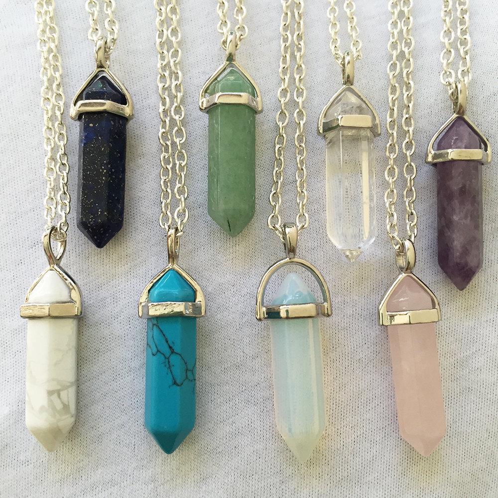 Wielokolorowy Agat Kryształowy Sześciokątny Wisiorek Naszyjnik