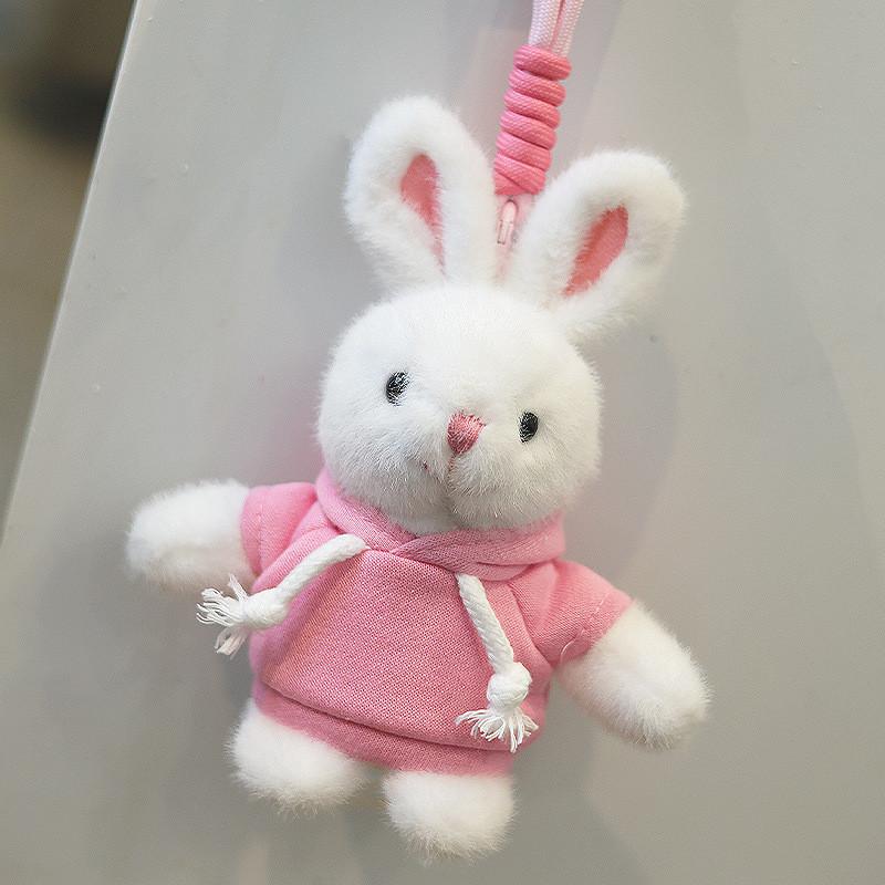 Rabbit Plush Keychain Toy Cute Stuffed Animal Doll Kids Birthday Keyring Gift