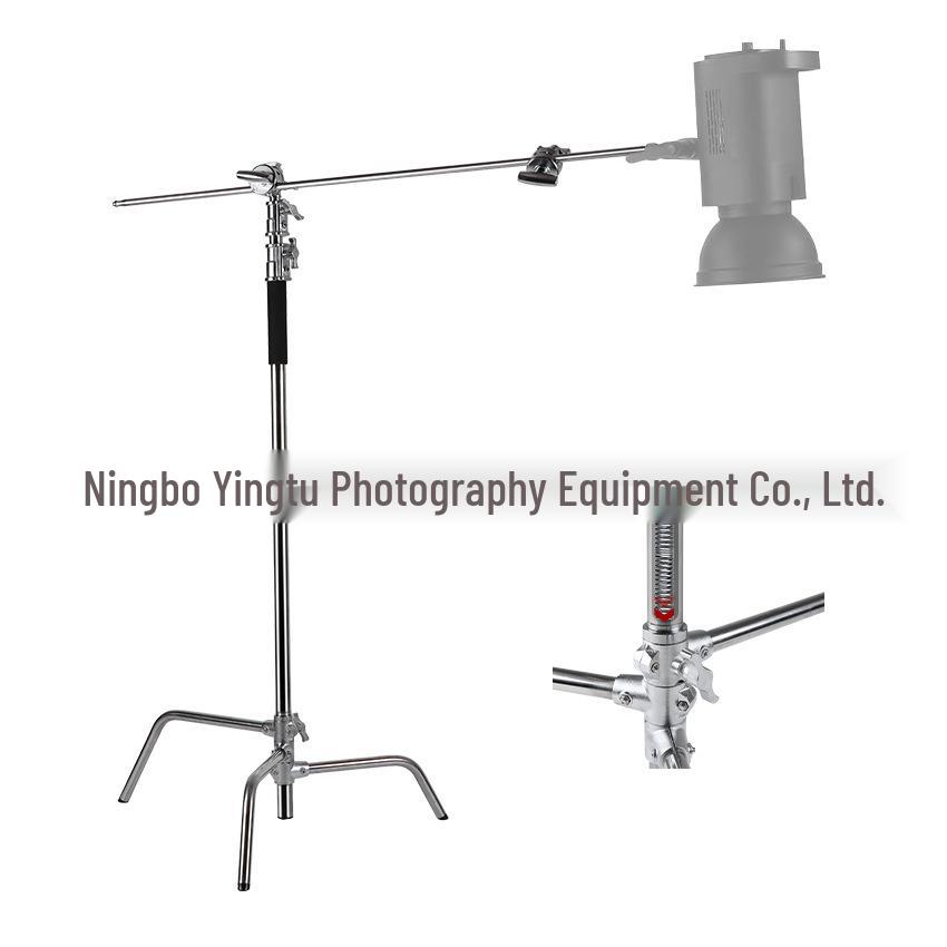 C-Type Magic Leg Light Stand with Angled Arm - Professional Studio Equipment for Flash, Heavy-Duty Capacity
