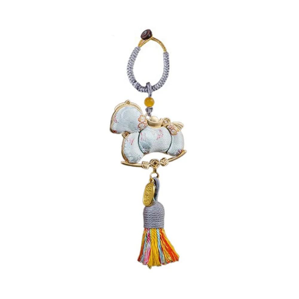 Tassel Horse Year Pendant Good Luck Home Decor New Year Pendant Handmade Chinese Style Zodiac Horse Keychain Bag Charm