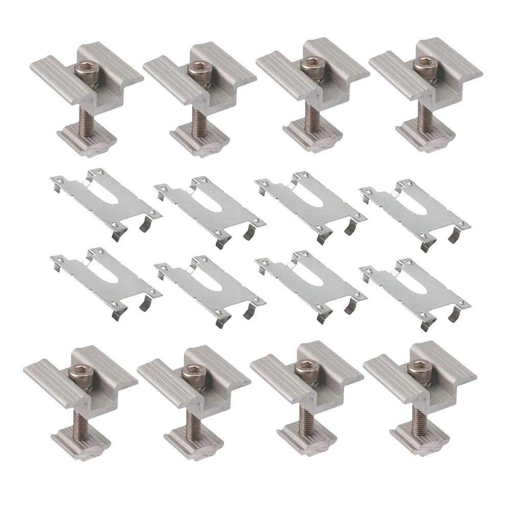 35mm Aluminum Solar Panel Middle Clamps for Solid Panel Positioning on Rails in Rooftop and Outdoor Installations