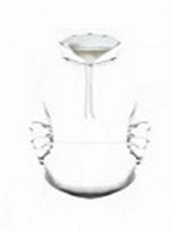 Digital White Image Print Long Sleeve Hoodie