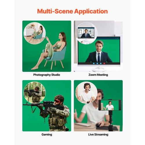 VEVOR Backdrop Stand, 5 x 6.5 ft Adjustable Photo Backdrop Stand Kit, Portable Background Backdrop Stand with 3 Crossbars