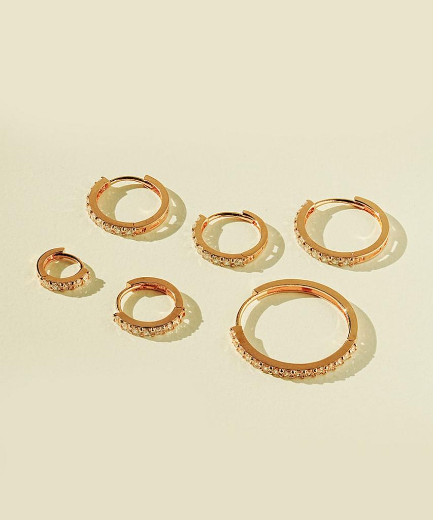 Minimal Piercing 14K Cubic Hoop Earrings, Inner Conch Ring Piercing
