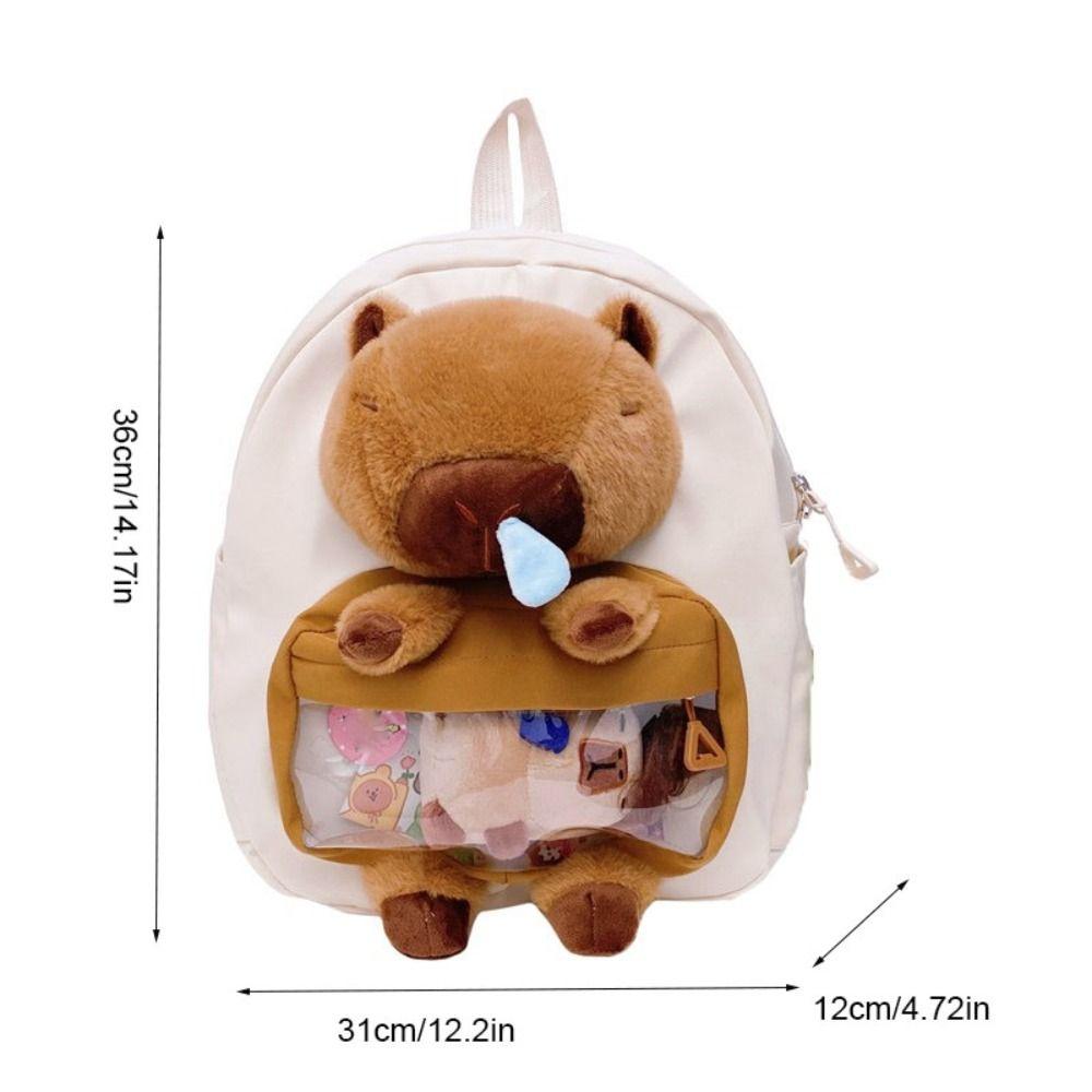 Large Capacity Capybara Plush Backpack Animal Cartoon Backpack  Kids Birthday Gift