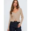 Women S V Neck Long Sleeve Ribbed Button Front Cardigan